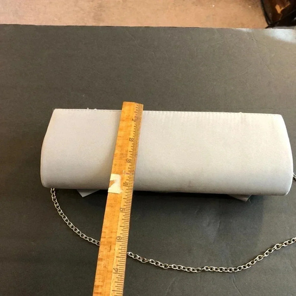 VTG Y2K Lulu Townsend Silver Gray Formal Purse Crossbody bag Special Occasion - Picture 3 of 7